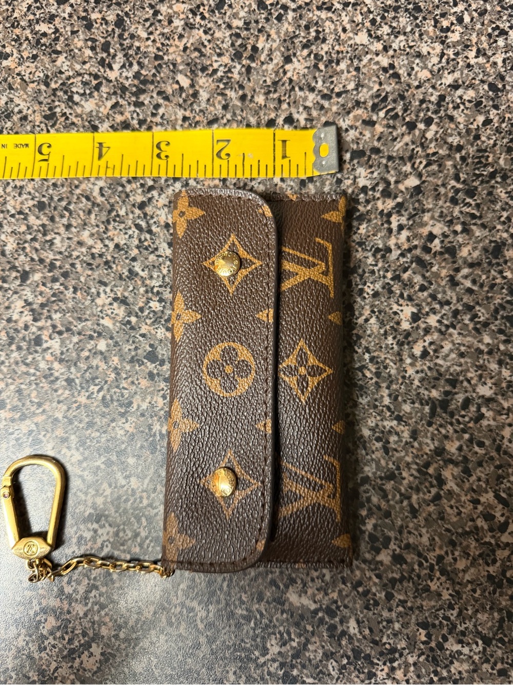 Louis Vuitton Monogram Key Pouch in Brown with Gold Hardware - Picture 6 of 7